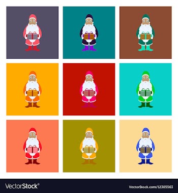 Assembly flat Santa Claus gifts vector image