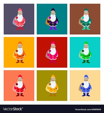 Assembly flat santa claus gifts vector image