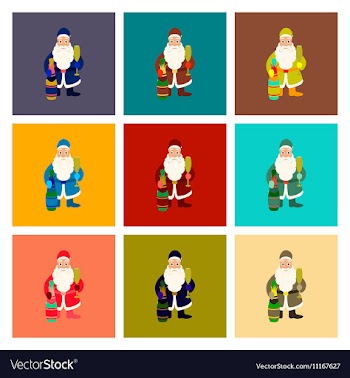 Assembly flat Santa Claus vector image