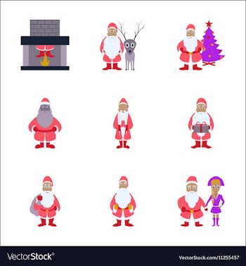 Assembly flat Santa Claus vector image