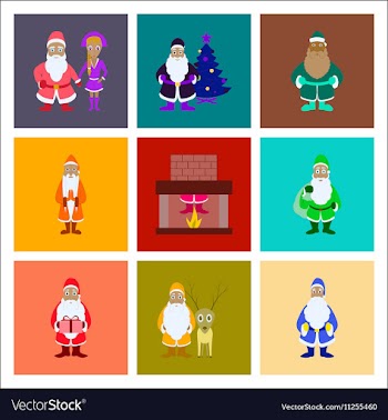 Assembly flat Santa Claus vector image