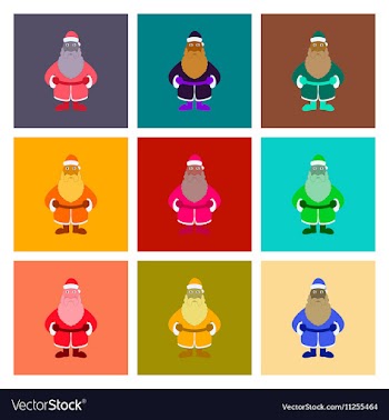 Assembly flat Santa Claus vector image