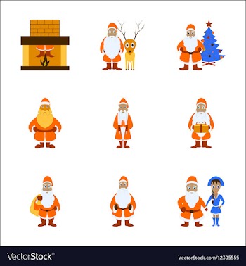 Assembly flat Santa Claus vector image