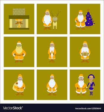 Assembly flat Santa Claus vector image