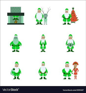 Assembly flat santa claus vector image