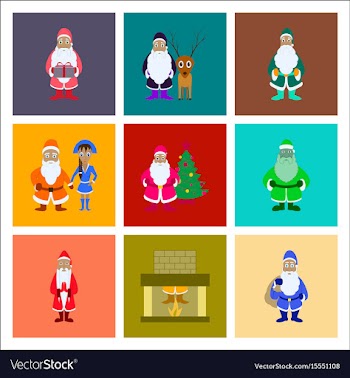 Assembly flat santa claus vector image