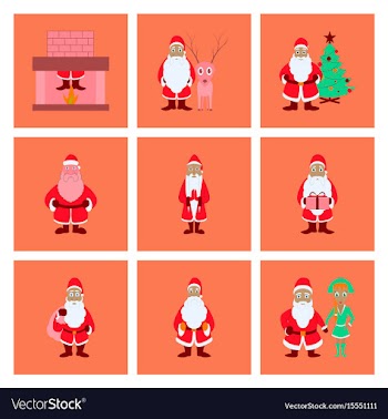 Assembly flat santa claus vector image