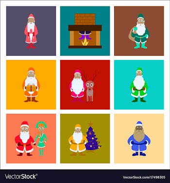 Assembly flat santa claus vector image