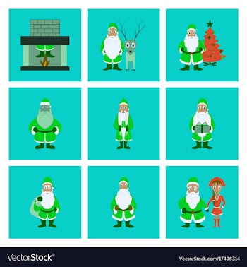 Assembly flat santa claus vector image