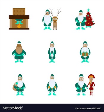 Assembly flat santa claus vector image