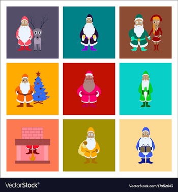 Assembly flat santa claus vector image