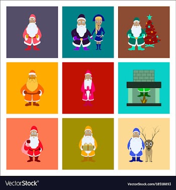 Assembly flat santa claus vector image