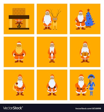 Assembly flat santa claus vector image