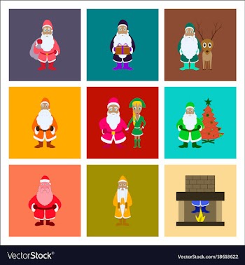 Assembly flat santa claus vector image