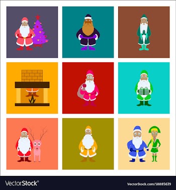 Assembly flat santa claus vector image