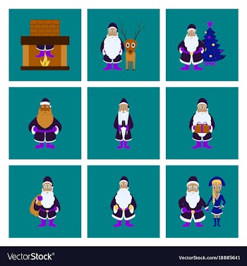 Assembly flat santa claus vector image