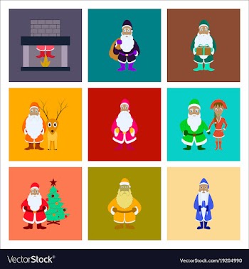 Assembly flat santa claus vector image
