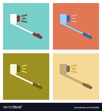 Assembly flat selfie stick vector image