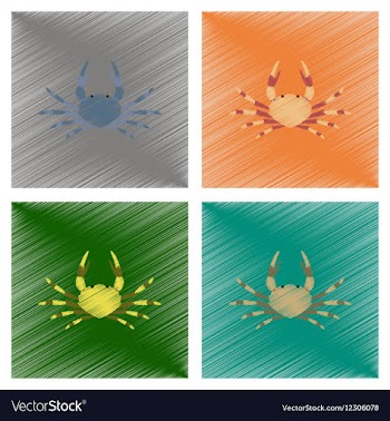 Assembly flat shading style animal vector image