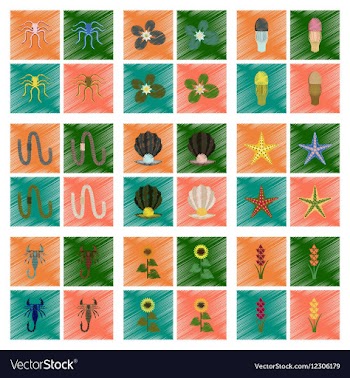 Assembly flat shading style animal vector image