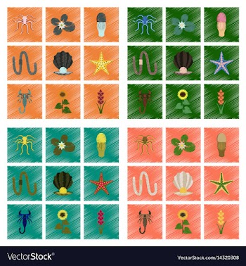 Assembly flat shading style animal vector image