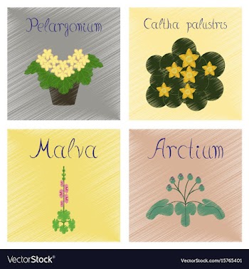 Assembly flat shading style arctium vector image