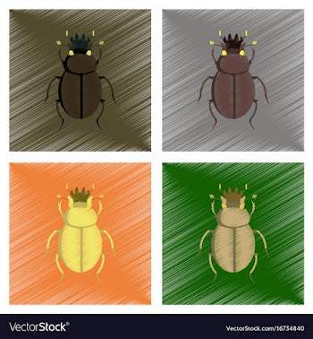 Assembly flat shading style bug scarab vector image