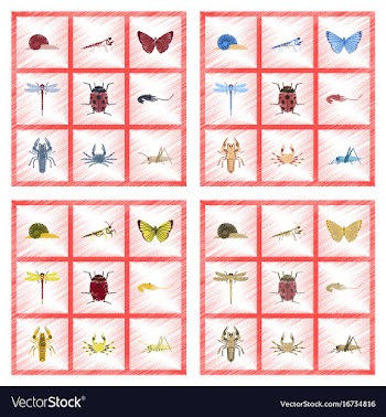 Assembly flat shading style bug snail butterfly vector image