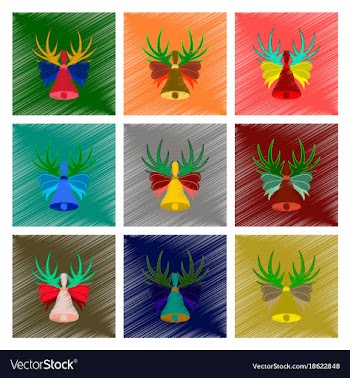 Assembly flat shading style christmas bell vector image