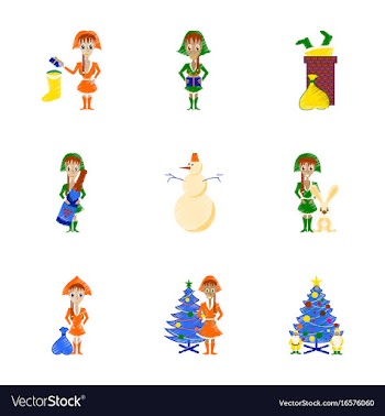 Assembly flat shading style christmas girl vector image