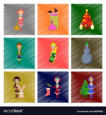 Assembly flat shading style christmas girl vector image