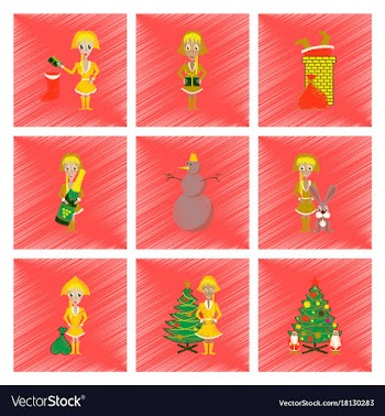 Assembly flat shading style christmas girl vector image