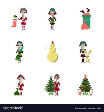 Assembly flat shading style christmas girl vector image