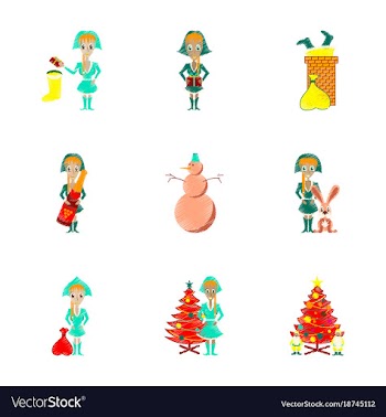 Assembly flat shading style christmas girl vector image