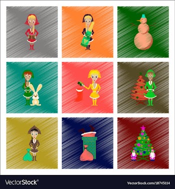 Assembly flat shading style christmas girl vector image