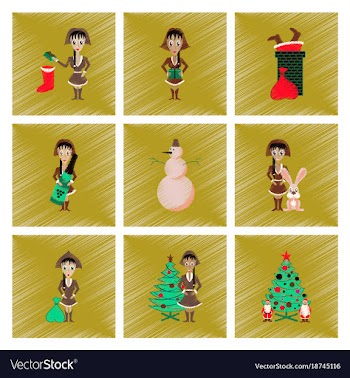 Assembly flat shading style christmas girl vector image