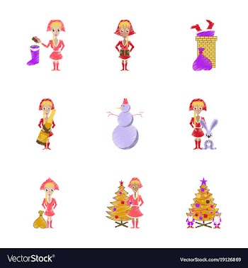 Assembly flat shading style christmas girl vector image