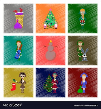 Assembly flat shading style christmas girl vector image