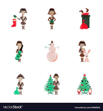 Assembly flat shading style christmas girl vector image