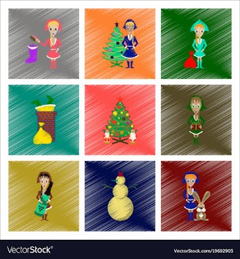 Assembly flat shading style christmas girl vector image