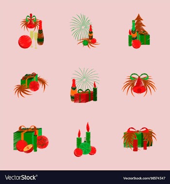 Assembly flat shading style christmas tree bells vector image