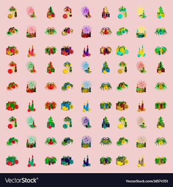 Assembly flat shading style christmas tree bells vector image