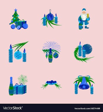 Assembly flat shading style christmas tree bells vector image