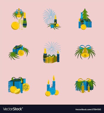 Assembly flat shading style christmas tree bells vector image