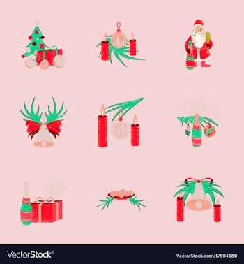 Assembly flat shading style christmas tree bells vector image