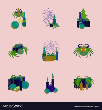 Assembly flat shading style christmas tree bells vector image