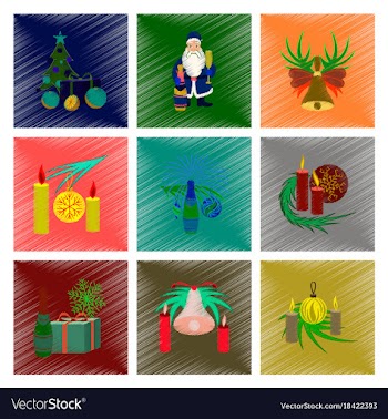 Assembly flat shading style christmas tree bells vector image