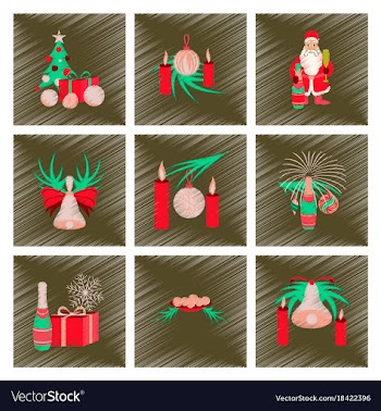Assembly flat shading style christmas tree bells vector image