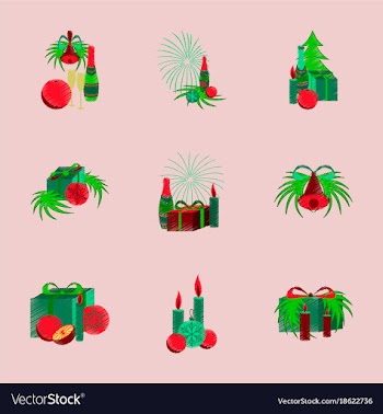 Assembly flat shading style christmas tree bells vector image