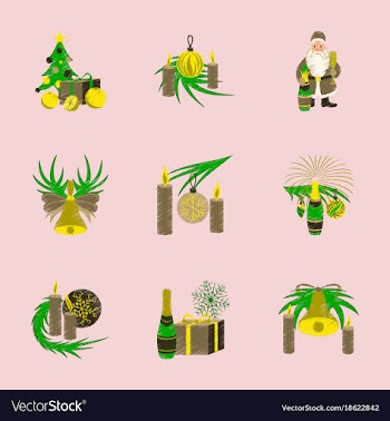 Assembly flat shading style christmas tree bells vector image